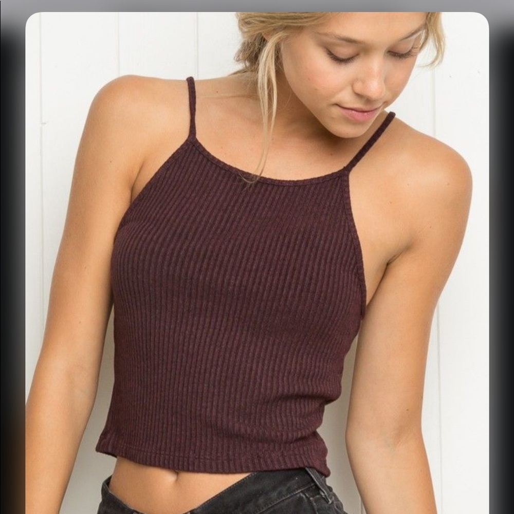 Brandy Melville maroon Mary crop tank top